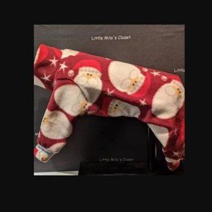 Italian Greyhound Santa Claus Fleece Jammies Dog Clothing Size MEDIUM